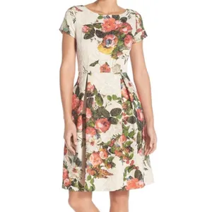 Adrianna Papell Floral Matelassé Fit & Flare‎ Dress SZ 4 Formal Wedding Cocktail thumbnail 12