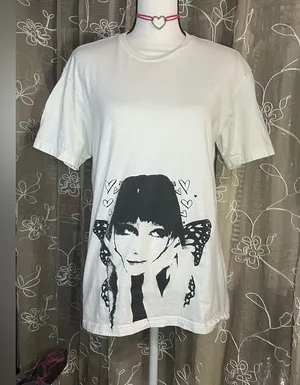 Loveless White Graphic Tee Shirt Black Size M thumbnail 4