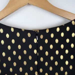 NWT‎ IEENA Mac Duggal Black Gold Metallic Polka Dot Ruffle Dress Size 4 Classic thumbnail 4