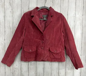 Motto Genuine Suede Leather Pink Trucker Jacket Western Button Front Chore Coat thumbnail 1