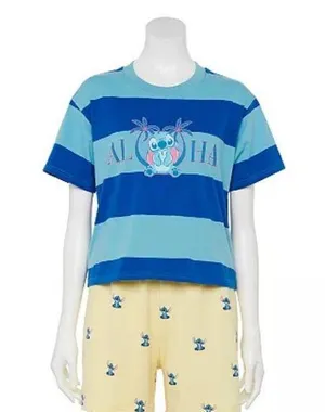 Stitch Aloha striped graphic t-shirt thumbnail 1