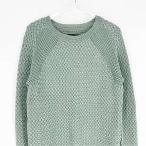 Fancy Stitch Textured Knit Sweater Women's Size XL Green Cozy‎ Core thumbnail 4
