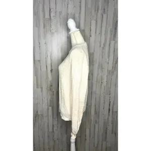 Vintage J.G. Hook Women's XL Ivory Knit Anchor‎ Long Sleeve Pullover Sweater thumbnail 5