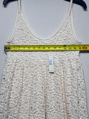 Rebecca Taylor Long Lace Maxi Dress Size XS Knitted Empire Ivory Cream NWT thumbnail 4