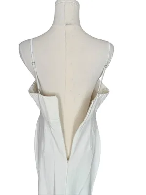 Petal & Pup - NWT Zahra White Asymmetrical Bridal Midi Dress Sz 12 thumbnail 6