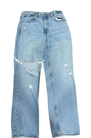 Abercrombie & Fitch The 90s Straight Ultra High Rise‎ Distressed Jeans Light 28S thumbnail 1