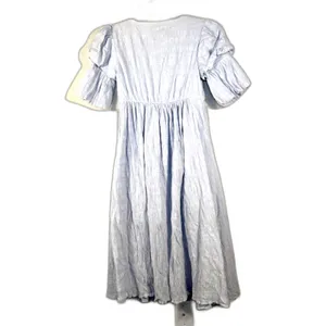 Chelsea & Violet Blue Button Front Midi Dress Puff Sleeve Cottagecore Boho 2 thumbnail 3