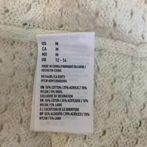 American Eagle Womens M‎ Cream Pointelle Open Knit Scoop Neck Back Zip Sweater thumbnail 6