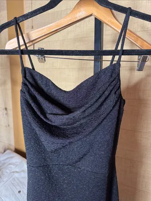 Windsor Lola Formal High Slit Glitzy Glitter Dress Black Size Medium thumbnail 5