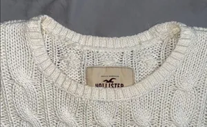 Hollister Women's White Cable Knit Sweater thumbnail 3