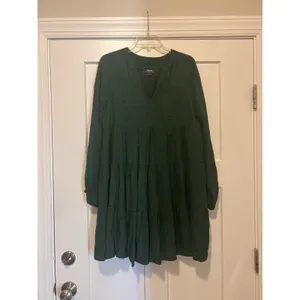 Maeve Green Amber Peasant Boho Festival Tiered Tunic Dress Size Small Modest thumbnail 5