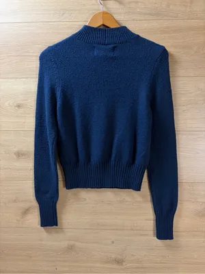 American Eagle Women’s Navy Logo Mock Neck Sweater NWT Small thumbnail 4