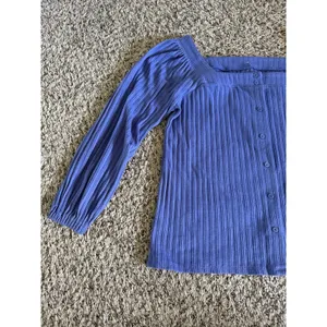 Loft Women's Purple Ribbed Button Down Square‎ Neckline Top Size Petite Small thumbnail 4