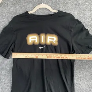 Nike Black White Swoosh Gold Air Short Sleeve Tee Shirt Grunge Alt Streetwear thumbnail 6