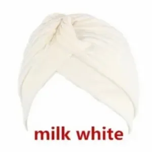 Pleated Hat Headband Wrap Cream White thumbnail 2