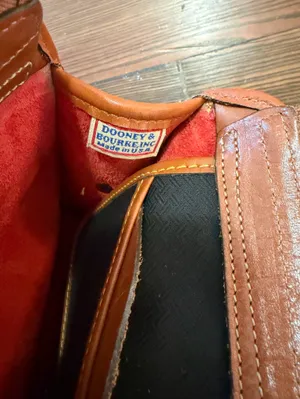 Dooney & Bourke Vintage Leather Crossbody Red/Brown thumbnail 8