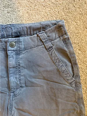 American Eagle Grey/Blue Super High Rise Baggy Wide Leg Stretch Cargo Pants thumbnail 4