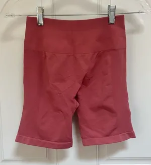 Aurola pink biker compression shorts with scrunch‎ size medium pink thumbnail 1