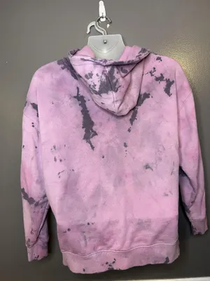 Garage Hoodie Sweatshirt Womens Medium Pink Paris Tie Dye Full Zip Fleece thumbnail 5
