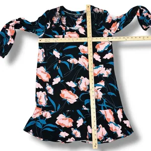 Maeve Anthropologie Ragonda‎ Floral Smocked Shoulder Tunic Shift Dress Black 4 thumbnail 12