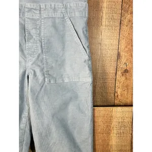 Aerie Light Blue Corduroy Overalls Raw Hem Adjustable Straps Size S Small P thumbnail 3