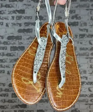 Sam Edelman | women silver jeweled rhinestones sandals thumbnail 1
