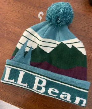 L.L. Bean Colorful Knit Pom Beanie with Logo thumbnail 1