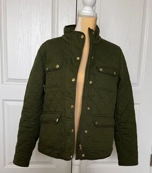 Women’s JCrew Quilted Green Jacket thumbnail 1