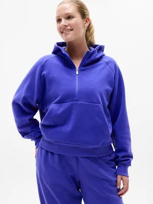 New Athleta L Easy Fleece 1/2 Zip Hoodie Borealis Purple Large Regular thumbnail 3