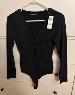 Abercrombie Bodysuit Long Sleeve Black thumbnail 1