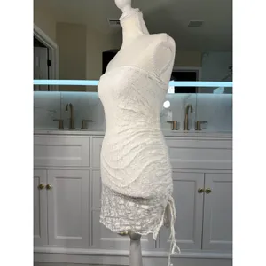 ace Tube Dress Womens Small White Ruched Strapless Bodycon Mini thumbnail 9