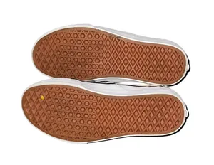 Vans cream and black canvas checkered sneakers thumbnail 5