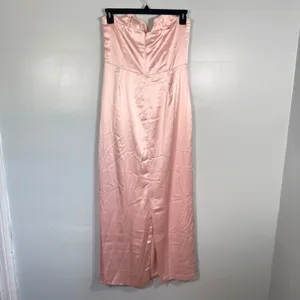 Meshki Alanis Strapless Maxi Dress Gown Cowl Neck Blush Pink Wedding Guest XXL thumbnail 3