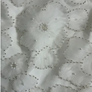 Sam Edelman Short Floral Beaded Dress Lab White Strapless Mini M73535 Womens‎ 4 thumbnail 5