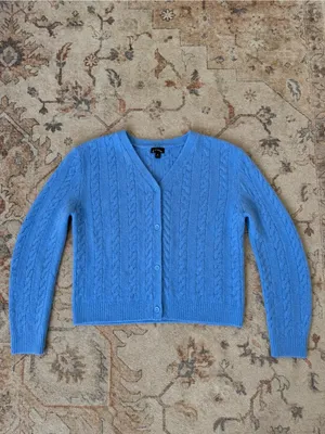 Art Class Blue Cable Knit Button Up Cardigan thumbnail 2