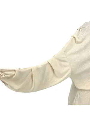 Free People Beach Bambi Mini Dress Ruched Sleeve V-Neck Ivory Cream Size Large thumbnail 6