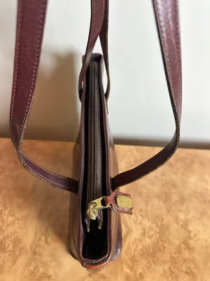 Vintage Brahmin Reddish Brown Leather Shoulder Tote Bag Made in USA thumbnail 7