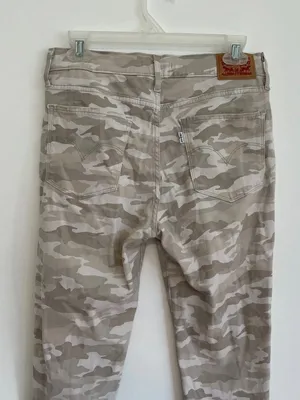 LEVI'S 720 High Rise Super Skinny Crop Jeans Tan Camo Camouflage Cropped Ankle thumbnail 11