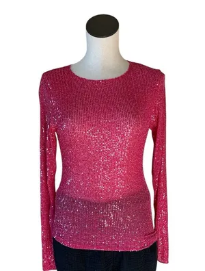 NWT Free People x Intimately FP Gold Rush Long Sleeve In Hot Pink Combo thumbnail 6