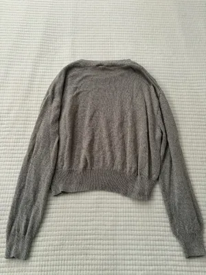 H&M Light Gray Crewneck Knit Sweater XS thumbnail 2