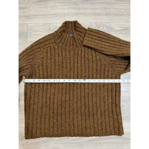 The Limited America Brown Ribbed Wool Blend Katherine Sweater M Mock Neck Fall thumbnail 5