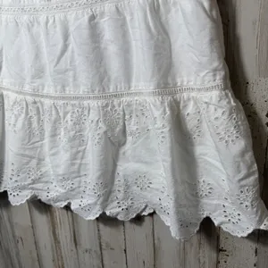 Vtg Y2K American Eagle White Eyelet Lace Midi‎ Skirt Tiered Womesns Size 8 thumbnail 2