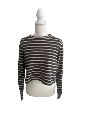 CLUB MONACO Striped Long Sleeve Top Size Small thumbnail 3