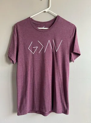 Burgundy Elevated Faith T-Shirt Quote Graphic Tee - size medium thumbnail 1
