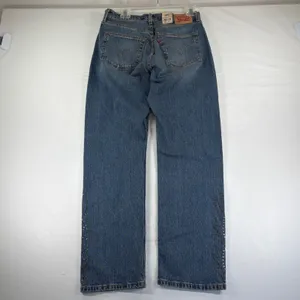 Levis 501 Curve Stretch High Rise Straight‎ Leg Blue Embellished Jeans 30x30 thumbnail 3