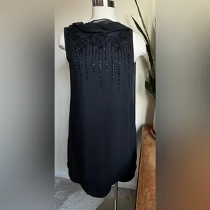 Vintage Liz Claiborne Night Black‎ Beaded Cocktail Dress Size 8 thumbnail 4