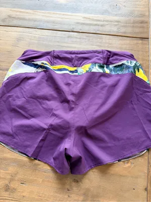 The North Face Purple Women's Athletic Shorts with Multicolor Trim thumbnail 3
