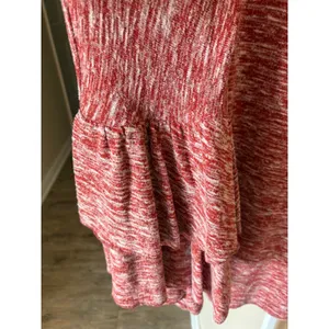 Umgee USA Red Space Dye Tiered Bell Sleeve Knit Top Large thumbnail 4