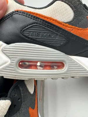 Nike Air Max 90 Sneakers Size 7.5 Black Orange White DM0029-101 thumbnail 4