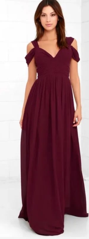 NWOT Lulus Make Me Move Burgundy Maxi Dress thumbnail 1